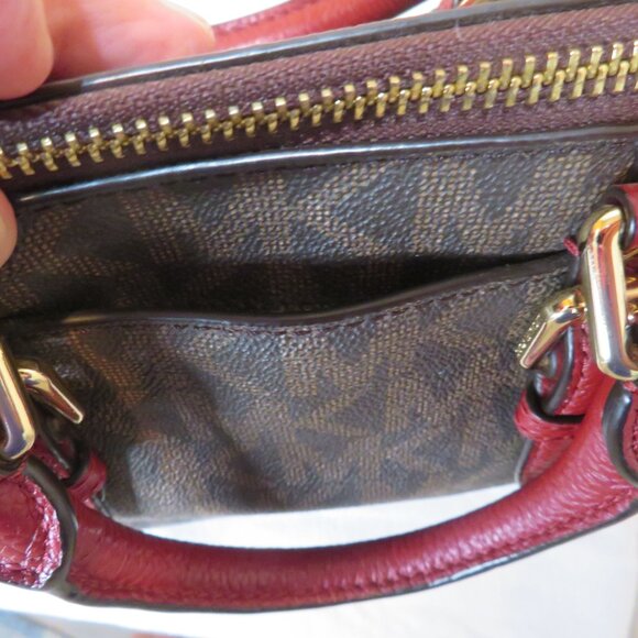 MICHAEL Michael Kors Red Pebble and MK Leather Satchel Crossbody and Wallet Set - Picture 6 of 15